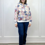 Spring Patchwork Quilted Hoodie Sweatshirts + Pullovers Main Strip