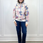 Spring Patchwork Quilted Hoodie Sweatshirts + Pullovers Main Strip