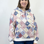 Spring Patchwork Quilted Hoodie Sweatshirts + Pullovers Main Strip