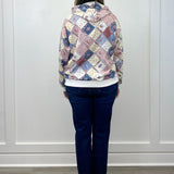 Spring Patchwork Quilted Hoodie Sweatshirts + Pullovers Main Strip