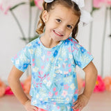Springtime Splendor Ruffle Pocket Tee Girls Tops + Tees Mila & Rose
