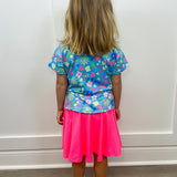 Neon Pink Twirl Skort Girls Skirts + Bloomers Mila & Rose