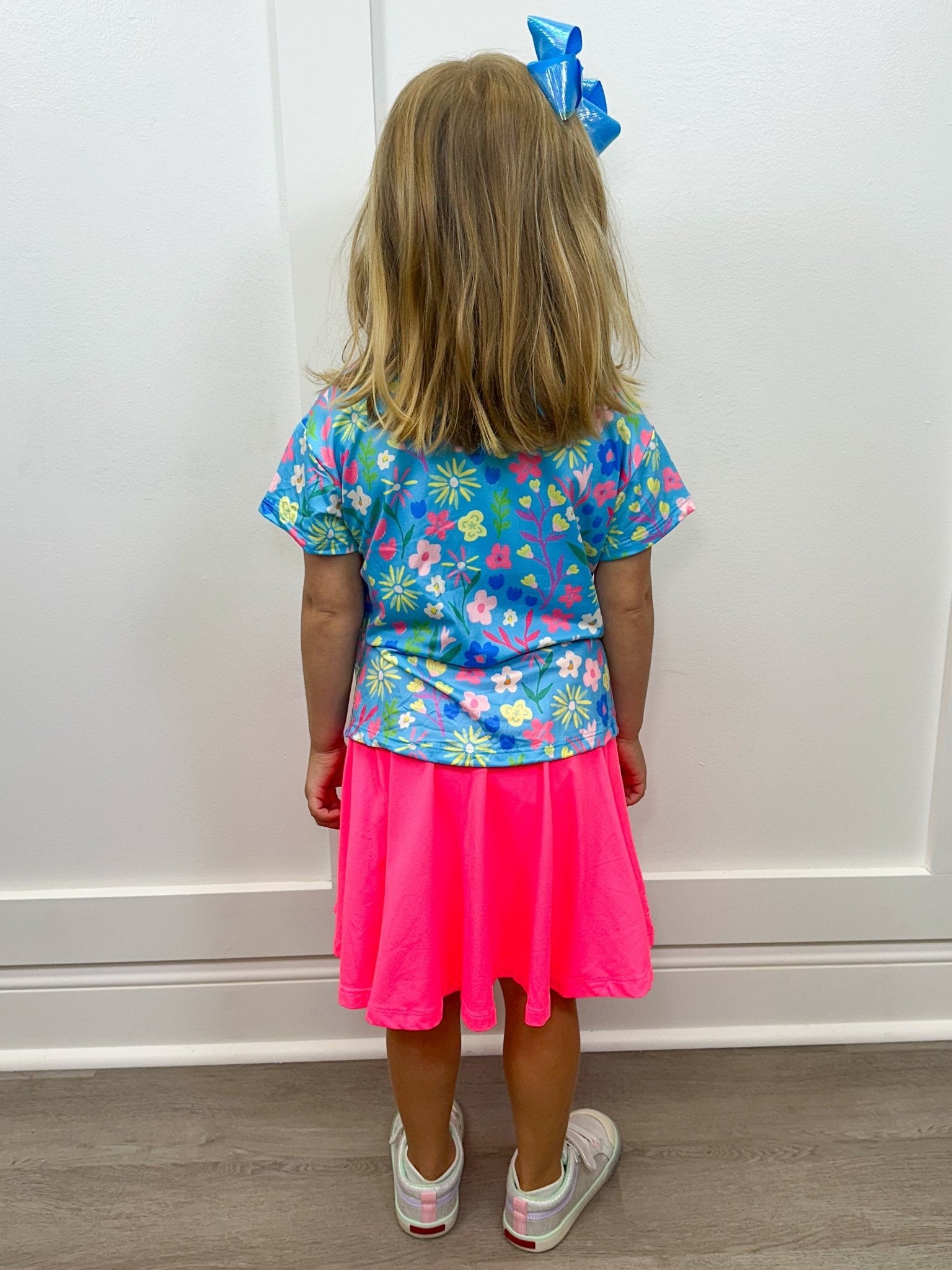 Neon Pink Twirl Skort Girls Skirts + Bloomers Mila & Rose