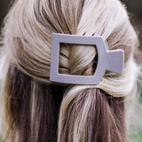 Square Flat Hair Clip - Med - Silver Flames Hair Accessories Teleties