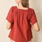 Fall in Line Top - Rust Tops Polagram by Wellmade USA