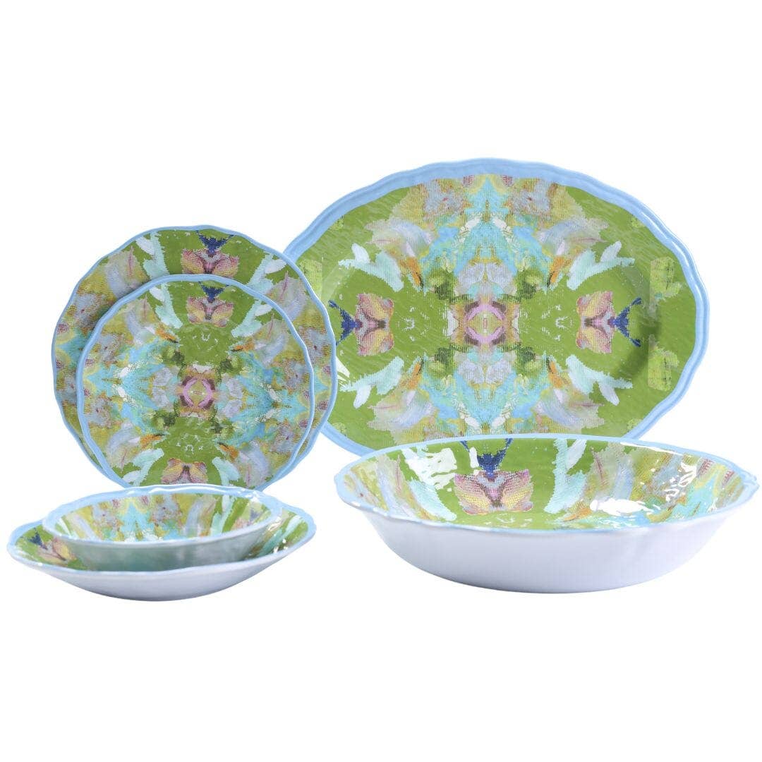 Stained Glass Green Melamine: Platter Home Decor Laura Park Designs