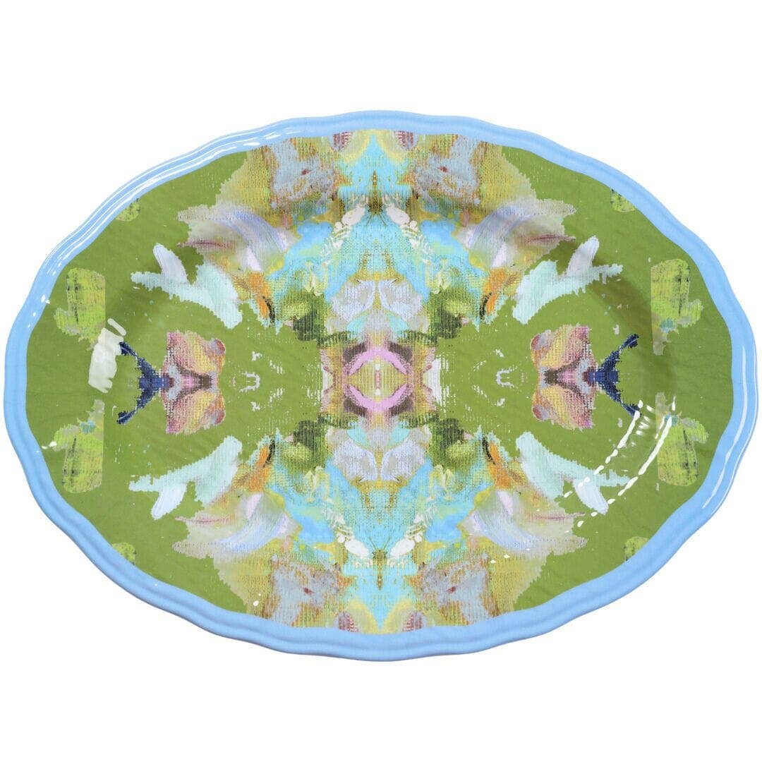 Stained Glass Green Melamine: Platter Home Decor Laura Park Designs