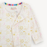 Star Signs Pink Modal Footie Baby Sleepwear Magnetic Me