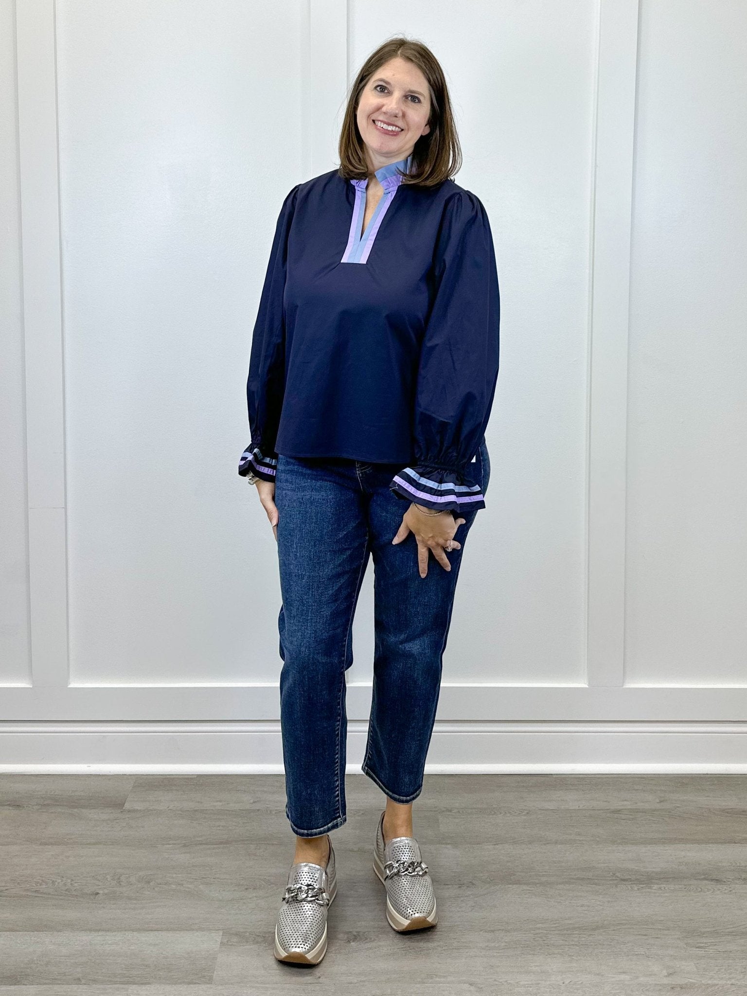 Starlight Sky Blouse - Navy Tops Jodifl