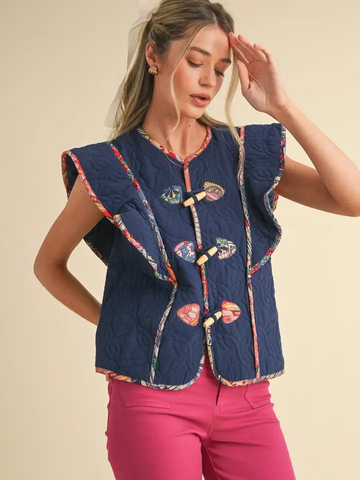 Stitch & Story Quilted Vest Outerwear &Merci