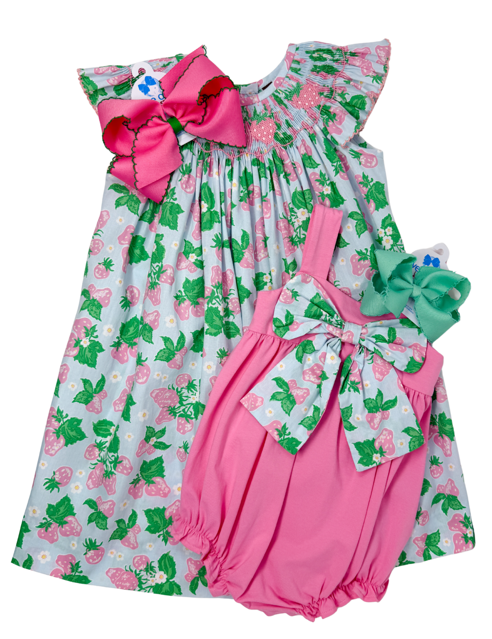 Strawberry Picking Smocked Bishop Girls Occasion Dresses Banana Split