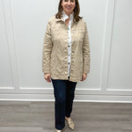 Stretch Denim Boyfriend Jacket - Oatmeal Outerwear Habitat