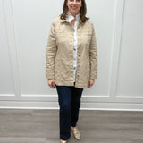 Stretch Denim Boyfriend Jacket - Oatmeal Outerwear Habitat