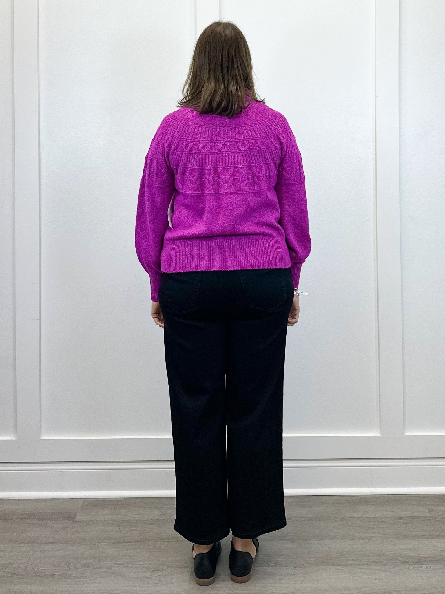 Stripe Crop Wide - Black Rinse Jeans Liverpool