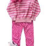 Striped Sweater - Pink Girls Sweaters + Sweatshirts Bisby