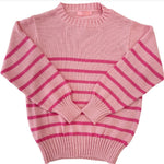 Striped Sweater - Pink Girls Sweaters + Sweatshirts Bisby