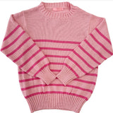 Striped Sweater - Pink Girls Sweaters + Sweatshirts Bisby