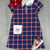 Studious Dress - Windowpane Plaid Girls Play Dresses Finding Foxtale