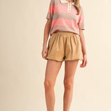 Sunset Stripe Knit Polo Tops &MERCI