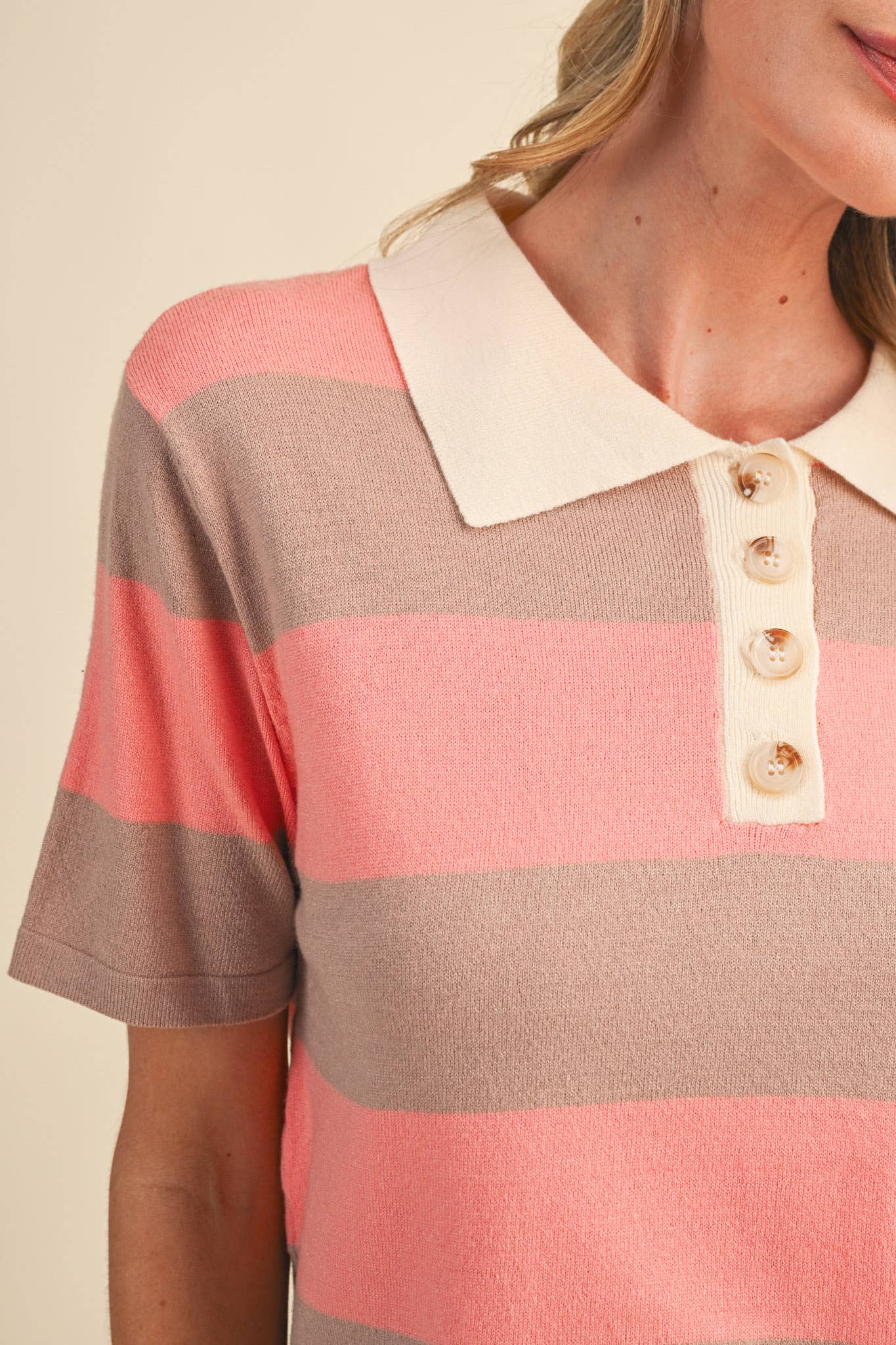 Sunset Stripe Knit Polo – Sugar Babies Children's Boutique/Meg's