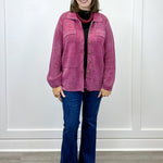 Sweater Shacket w/ Special Wash Effect - Plum Wine Sweaters Tribal