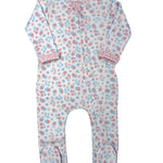 Sweet Strawberries Ruffle Zipper Footie Baby Sleepwear Magnolia Baby