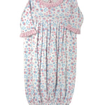 Sweet Strawberries Ruffled Gathered Gown Baby Sleepwear Magnolia Baby