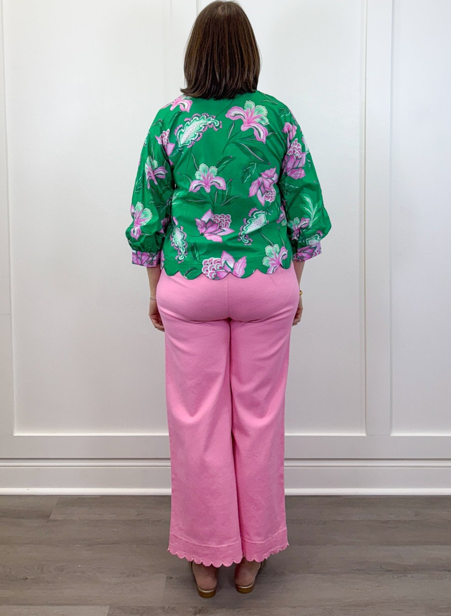 Sweetheart Scallop Pants - Pink Pants Entro
