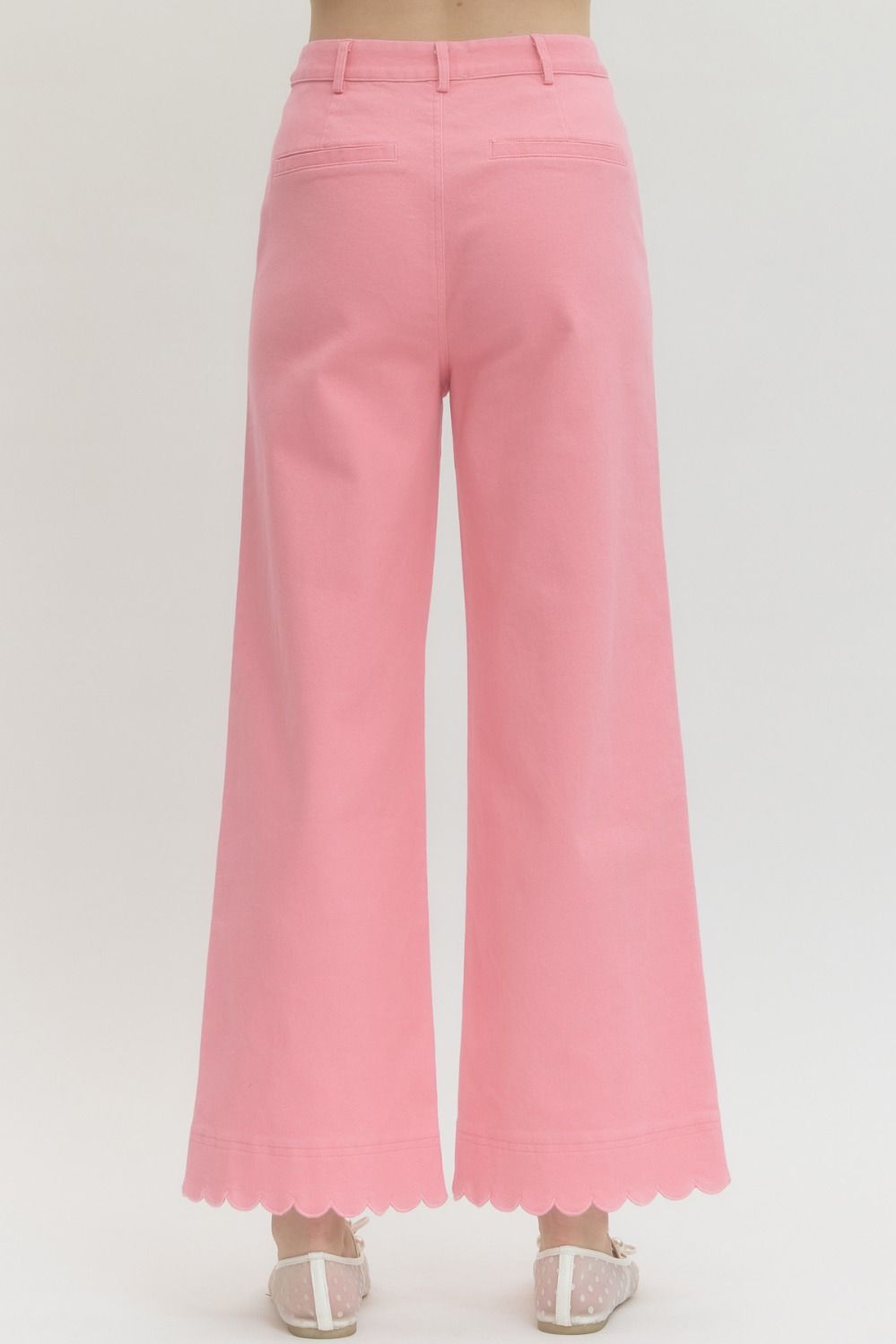 Sweetheart Scallop Pants - Pink Pants Entro