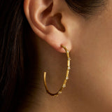 Sylvie Hoop Earrings - Gold/White Topaz Earrings Dean Davidson