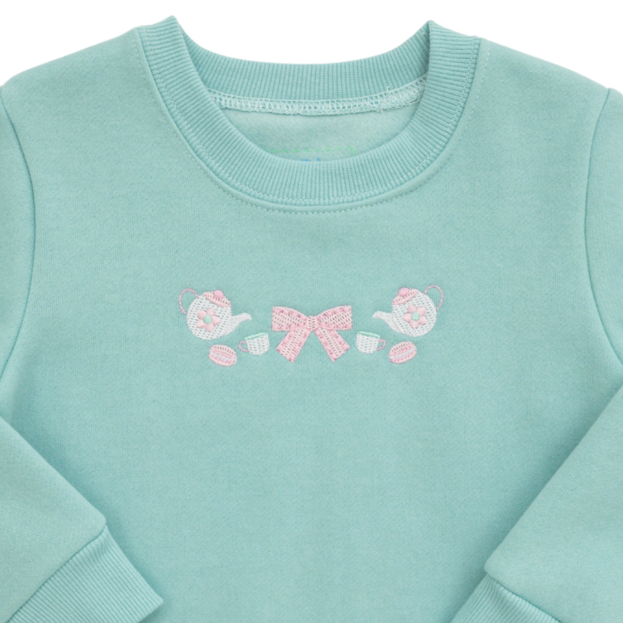 Teacups Ruffle Pullover Girls Sweaters + Sweatshirts Itsy Bitsy