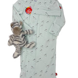 Teal Savannah Plains Modal Gown & Hat Baby Sleepwear Magnetic Me