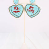 Tell Me About It Heart Earring Blue Earrings Caroline Hill