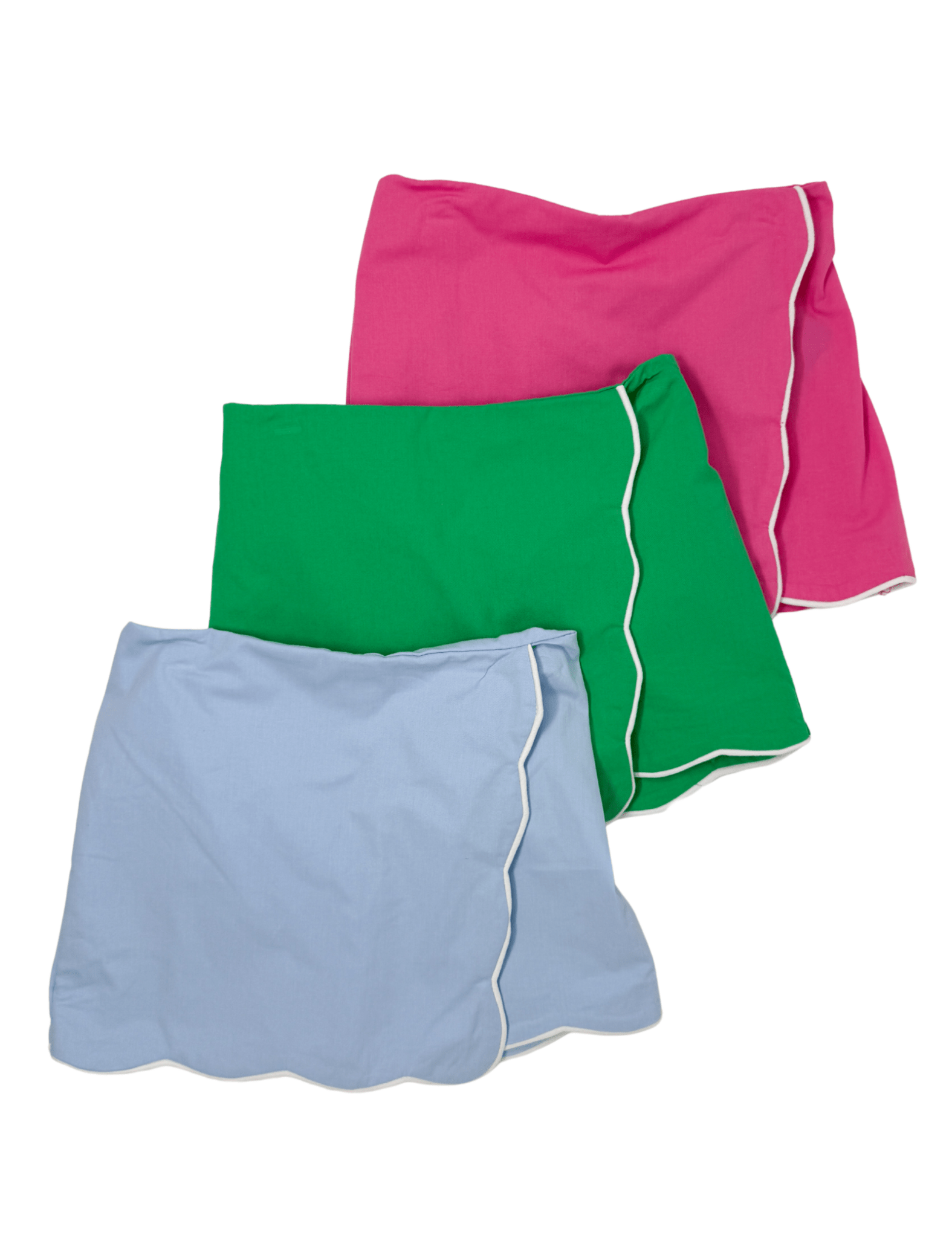 Tessa Scalloped Skort - Blue Girls Skirts + Bloomers Emma Jean