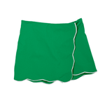 Tessa Scalloped Skort - Green Girls Skirts + Bloomers Emma Jean