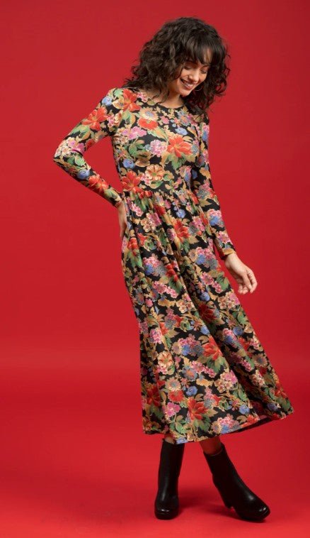 The Clover Dress - Midnight Petals - Sugar Babies Children's Boutique/Meg's Shoppe