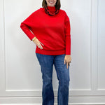 The Cozy Cranberry Mock Neck Sweater - Ruby Sweaters Zenana