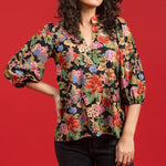 The Eliza Top - Midnight Petals - Sugar Babies Children's Boutique/Meg's Shoppe
