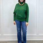 The Evergreen Mock Neck Sweater - Dark Green Sweaters Zenana
