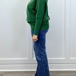 The Evergreen Mock Neck Sweater - Dark Green Sweaters Zenana