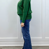 The Evergreen Mock Neck Sweater - Dark Green Sweaters Zenana