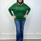 The Evergreen Mock Neck Sweater - Dark Green Sweaters Zenana