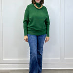 The Evergreen Mock Neck Sweater - Dark Green Sweaters Zenana