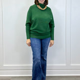The Evergreen Mock Neck Sweater - Dark Green Sweaters Zenana