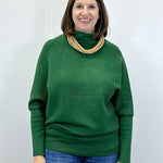 The Evergreen Mock Neck Sweater - Dark Green Sweaters Zenana