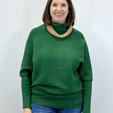 The Evergreen Mock Neck Sweater - Dark Green Sweaters Zenana