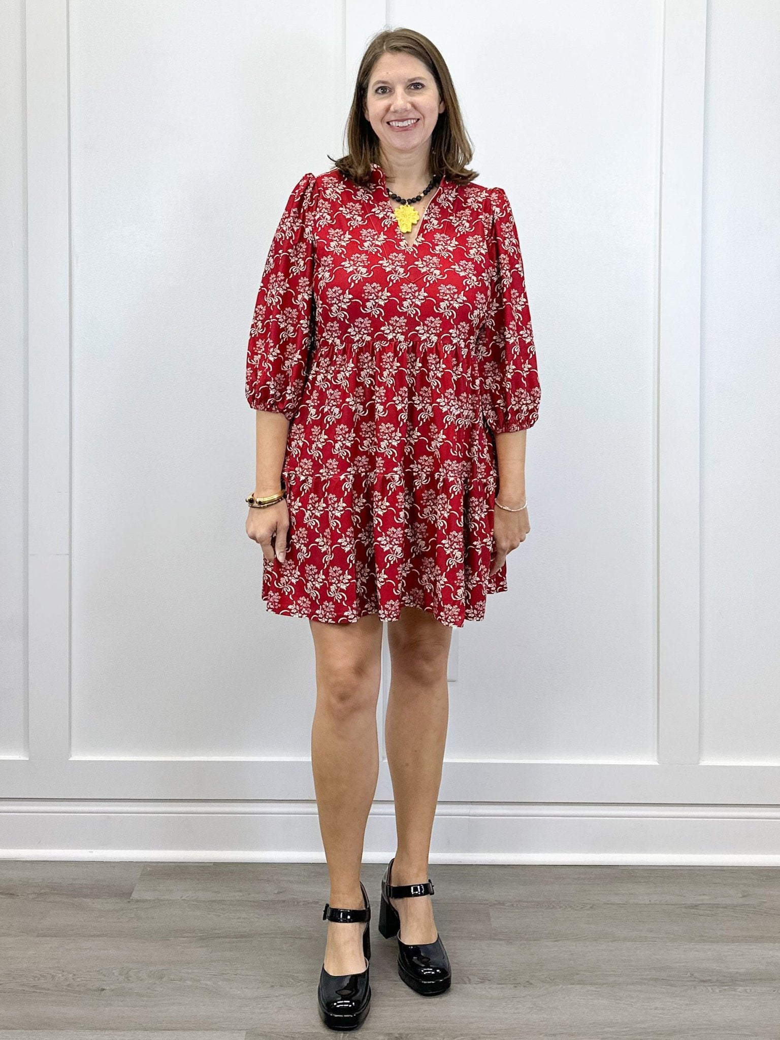 The Tory Dress - Ribbon Bouquet Red - Sugar Babies Children's Boutique/Meg's Shoppe