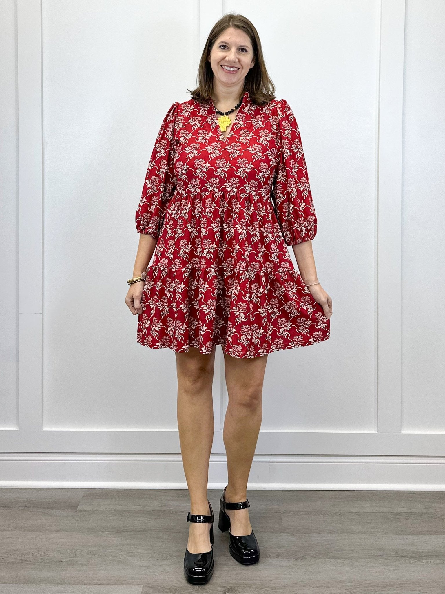 The Tory Dress - Ribbon Bouquet Red - Sugar Babies Children's Boutique/Meg's Shoppe