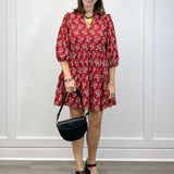 The Tory Dress - Ribbon Bouquet Red - Sugar Babies Children's Boutique/Meg's Shoppe
