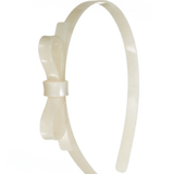 Thin Bow Pearl White Headband Kids Hair Accessories Lilies & Roses